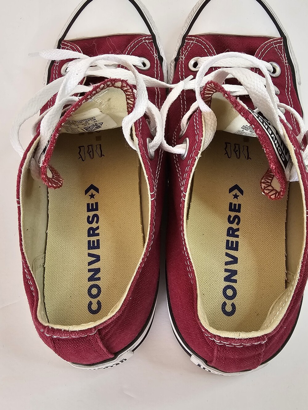 Converse All Star Low Top Chuck Taylor Burgundy Sz 7 Streetwear Casual Sneakers - Picture 8 of 10